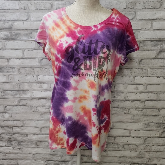 🌻FOR BUNDLES ONLY🌻 Pink Orange Tie-dye Mom Life Shirt - Picture 3 of 13